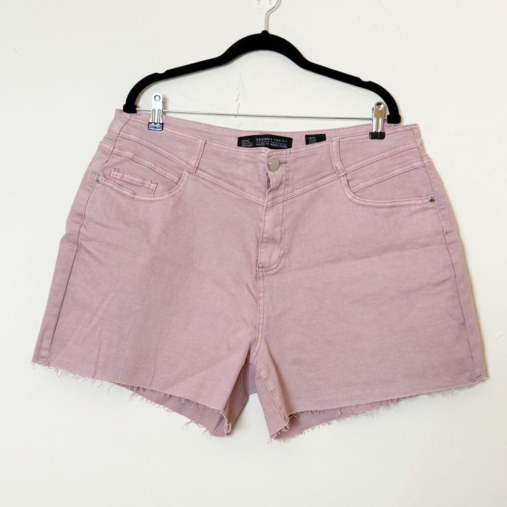 City Chic Harley Corset Cutoff Shorts, Size 18 Blush Pink| NWOT